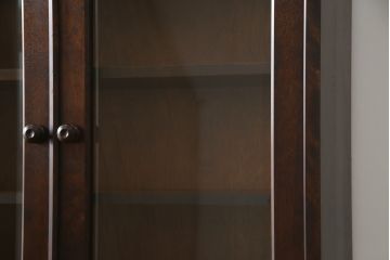 中古　北海道民芸家具　上品な雰囲気漂うビューローブックケース(ライティングビューロー、簿記机、引き出し、ブックシェルフ、本棚、飾り棚、収納棚、戸棚、ワークデスク、在宅ワーク、在宅用)(R-074555)