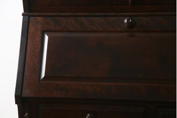 中古　北海道民芸家具　上品な雰囲気漂うビューローブックケース(ライティングビューロー、簿記机、引き出し、ブックシェルフ、本棚、飾り棚、収納棚、戸棚、ワークデスク、在宅ワーク、在宅用)(R-074555)