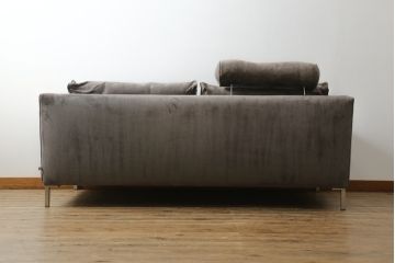 中古　2020年購入　ACTUS(アクタス)取扱い　eilersen(アイラーセン) GROUP-E MELLOW(メロー)　ストリームラインソファ(STREAMLINE SOFA)　シンプルモダンな佇まいが魅力のヘッドレスト付き2人掛けソファとオットマンのセット(二人掛け、2P、フットスツール、北欧)(定価約68万円)(R-074560)