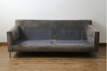 中古　2020年購入　ACTUS(アクタス)取扱い　eilersen(アイラーセン) GROUP-E MELLOW(メロー)　ストリームラインソファ(STREAMLINE SOFA)　シンプルモダンな佇まいが魅力のヘッドレスト付き2人掛けソファとオットマンのセット(二人掛け、2P、フットスツール、北欧)(定価約68万円)(R-074560)