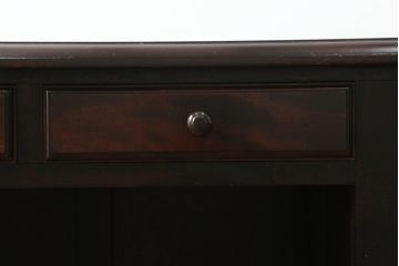 中古　九州日向民芸　カバ材　シンプルなデザインと落ち着いた木の色味が魅力の片袖机(ワークデスク、勉強机、在宅用、在宅ワーク用)(R-074561)