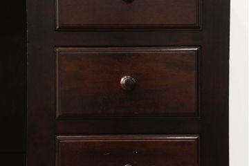 中古　九州日向民芸　カバ材　シンプルなデザインと落ち着いた木の色味が魅力の片袖机(ワークデスク、勉強机、在宅用、在宅ワーク用)(R-074561)