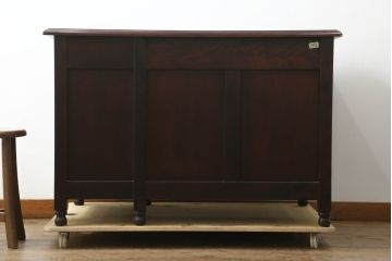 中古　九州日向民芸　カバ材　シンプルなデザインと落ち着いた木の色味が魅力の片袖机(ワークデスク、勉強机、在宅用、在宅ワーク用)(R-074561)