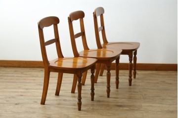 中古　横浜クラシック家具ダニエル(Daniel)　アーリーアメリカン　A-509　ダイニングチェア3脚セット　定価(3脚合計)約30万円　(R-074563)