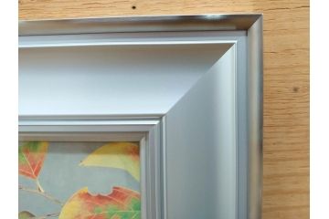 真作　京都　日本画家　井上富夫　「柿」(カキ、共シール、絵画、額装、箱付き)(R-074564)