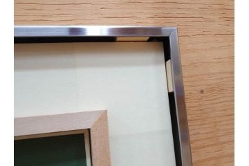 真作　京都　日本画家　井上富夫　「柿」(カキ、共シール、絵画、額装、箱付き)(R-074564)