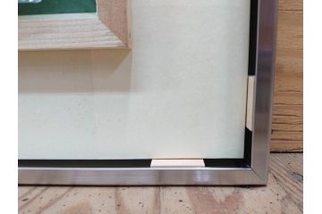 真作　京都　日本画家　井上富夫　「柿」(カキ、共シール、絵画、額装、箱付き)(R-074564)