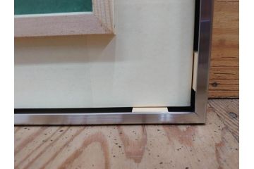 真作　京都　日本画家　井上富夫　「朝顔」(アサガオ、共シール、絵画、額装、箱付き)(R-074566)