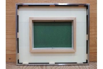 真作　京都　日本画家　井上富夫　「白梅」(ウメ、共シール、絵画、額装、箱付き)(R-074567)