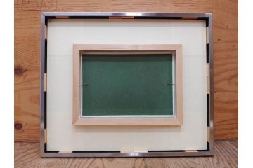真作　京都　日本画家　井上富夫　「八仙花」(紫陽花、共シール、絵画、額装、箱付き)(R-074568)