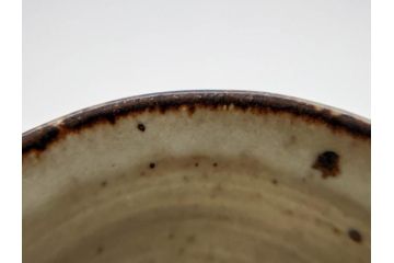 重要無形文化財　人間国宝　島岡達三　象嵌　赤絵　草花文　和の雰囲気を高めるぐい呑(酒器、ぐい呑み、和食器、共箱付き)(R-074570)