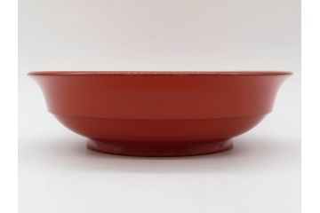 輪島塗　慶塚作　朱塗　約24cm　8寸　艶やかな漆塗りが美しい菓子器(漆器、菓子皿、箱付き、八寸)(R-074572)