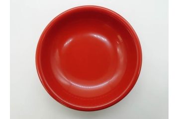 輪島塗　慶塚作　朱塗　約24cm　8寸　艶やかな漆塗りが美しい菓子器(漆器、菓子皿、箱付き、八寸)(R-074572)
