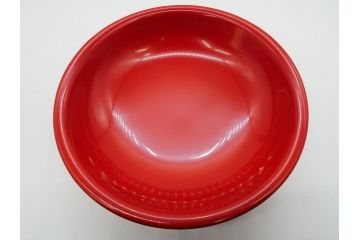 輪島塗　慶塚作　朱塗　約24cm　8寸　艶やかな漆塗りが美しい菓子器(漆器、菓子皿、箱付き、八寸)(R-074572)