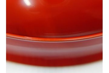 輪島塗　慶塚作　朱塗　約24cm　8寸　艶やかな漆塗りが美しい菓子器(漆器、菓子皿、箱付き、八寸)(R-074572)