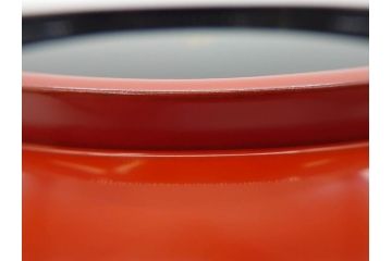 輪島塗　慶塚作　朱塗　約24cm　8寸　艶やかな漆塗りが美しい菓子器(漆器、菓子皿、箱付き、八寸)(R-074572)