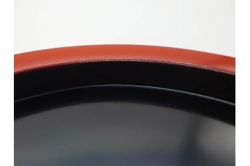 輪島塗　慶塚作　朱塗　約24cm　8寸　艶やかな漆塗りが美しい菓子器(漆器、菓子皿、箱付き、八寸)(R-074572)