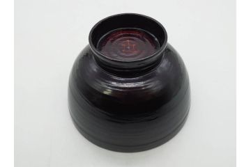 角偉三郎　内根来　5つ星　使い込むほどに深みが増す合鹿椀2客セット(汁椀、木製、漆器、漆芸、お椀、五ツ星、共箱付き、和食器)(R-074574)