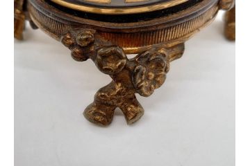 稀少　フランス　1880年〜1900年頃　オールドバカラ　Baccarat　ジャポニズム　花鳥文　金彩　台座付き　細やかな意匠が施されたエレガントな雰囲気溢れる花瓶2個セット(フルレッドクリスタルガラス、筒型、花器、花入れ、箱付き)(R-074575)