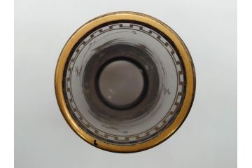 稀少　フランス　1880年〜1900年頃　オールドバカラ　Baccarat　ジャポニズム　花鳥文　金彩　台座付き　細やかな意匠が施されたエレガントな雰囲気溢れる花瓶2個セット(フルレッドクリスタルガラス、筒型、花器、花入れ、箱付き)(R-074575)