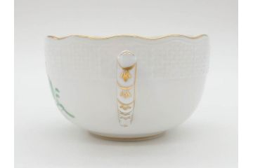 ヘレンド　ハンガリー　HEREND HVNGARY　アポニー・グリーン　繊細な絵付けが上品で落ち着いた雰囲気を醸し出すティーカップ&ソーサー3客セット(C&S、HUNGARY、洋食器)(R-074577)