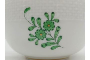 ヘレンド　ハンガリー　HEREND HVNGARY　アポニー・グリーン　繊細な絵付けが上品で落ち着いた雰囲気を醸し出すティーカップ&ソーサー3客セット(C&S、HUNGARY、洋食器)(R-074577)
