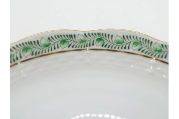 ヘレンド　ハンガリー　HEREND HVNGARY　アポニー・グリーン　繊細な絵付けが上品で落ち着いた雰囲気を醸し出すティーカップ&ソーサー3客セット(C&S、HUNGARY、洋食器)(R-074577)