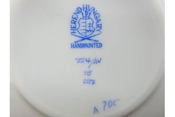 ヘレンド　ハンガリー　HEREND HVNGARY　アポニー・グリーン　繊細な絵付けが上品で落ち着いた雰囲気を醸し出すティーカップ&ソーサー3客セット(C&S、HUNGARY、洋食器)(R-074577)