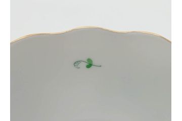 ヘレンド　ハンガリー　HEREND HVNGARY　アポニー・グリーン　繊細な絵付けが上品で落ち着いた雰囲気を醸し出すティーカップ&ソーサー2客セット(C&S、HUNGARY、洋食器)(R-074578)