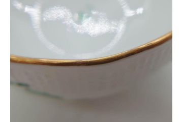 ヘレンド　ハンガリー　HEREND HVNGARY　アポニー・グリーン　繊細な絵付けが上品で落ち着いた雰囲気を醸し出すティーカップ&ソーサー2客セット(C&S、HUNGARY、洋食器)(R-074578)