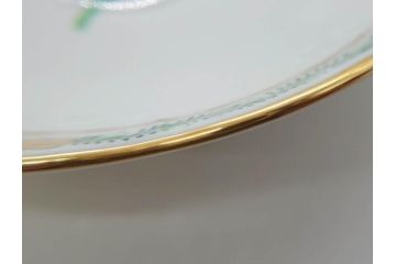 ヘレンド　ハンガリー　HEREND HVNGARY　アポニー・グリーン　繊細な絵付けが上品で落ち着いた雰囲気を醸し出すティーカップ&ソーサー2客セット(C&S、HUNGARY、洋食器)(R-074578)
