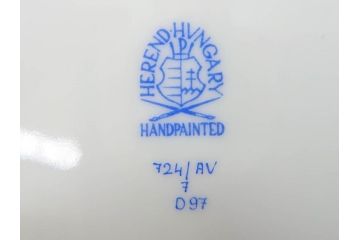 ヘレンド　ハンガリー　HEREND HVNGARY　アポニー・グリーン　繊細な絵付けが上品で落ち着いた雰囲気を醸し出すティーカップ&ソーサー2客セット(C&S、HUNGARY、洋食器)(R-074578)