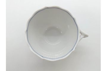 ドイツ　マイセン　Meissen　ブルーオニオン　意匠をこらした凝ったデザインが魅力的なモカカップ2客&オープンワーク透かしプレート2枚セット(皿、洋食器)(R-074581)