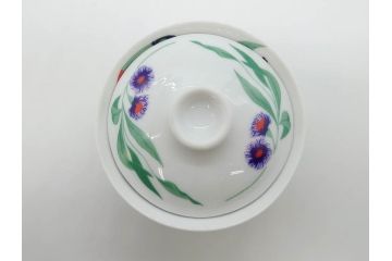 フランス　HERMES(エルメス)　トゥカン/アフリカ/ナイルの庭/シエスタ　それぞれ華やかなデザインが素敵なアジアンティーカップ&ソーサー5客セット(Toucans/AFRiCA/nile/Siesta、湯呑み、湯のみ、蓋付き、C&S、洋食器)(R-074582)