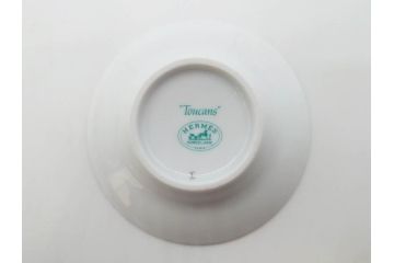 フランス　HERMES(エルメス)　トゥカン/アフリカ/ナイルの庭/シエスタ　それぞれ華やかなデザインが素敵なアジアンティーカップ&ソーサー5客セット(Toucans/AFRiCA/nile/Siesta、湯呑み、湯のみ、蓋付き、C&S、洋食器)(R-074582)
