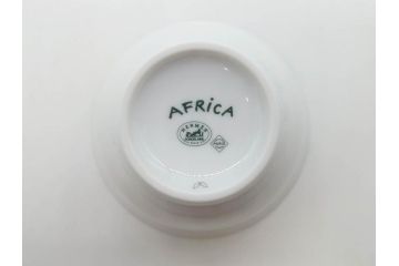 フランス　HERMES(エルメス)　トゥカン/アフリカ/ナイルの庭/シエスタ　それぞれ華やかなデザインが素敵なアジアンティーカップ&ソーサー5客セット(Toucans/AFRiCA/nile/Siesta、湯呑み、湯のみ、蓋付き、C&S、洋食器)(R-074582)