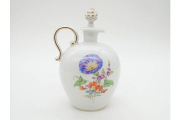ドイツ　マイセン　Meissen　フラワー　多彩な花たちが華やぎをもたらしてくれるリキュールセット(花、ボトル、トレイ、トレー、カップ6客、酒器、洋食器)(R-074583)