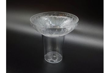 アンティーク　1920年代　ルネ・ラリック(R.LALIQUE)　ロータス(LOTUS)　グラス　花瓶　蓮の花のようなデザインが美しいゴブレット(花入れ、花器、フラワーベース)(R-074586)
