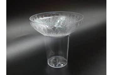 アンティーク　1920年代　ルネ・ラリック(R.LALIQUE)　ロータス(LOTUS)　グラス　花瓶　蓮の花のようなデザインが美しいゴブレット(花入れ、花器、フラワーベース)(R-074586)