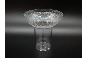 アンティーク　1920年代　ルネ・ラリック(R.LALIQUE)　ロータス(LOTUS)　グラス　花瓶　蓮の花のようなデザインが美しいゴブレット(花入れ、花器、フラワーベース)(R-074586)