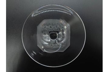 アンティーク　ルネ・ラリック(R.LALIQUE)　洗練されたデザインが優美な印象を与えるシャンパングラス2客セット(ヒナギク、パクレット、デイジー、デザート、コンポート、フルーツ、小鉢、ミニボウル、ガラス)(R-074587)