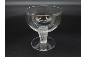 アンティーク　1950年代　ルネ・ラリック(R.LALIQUE)　バンブー(竹)　シンプルながらも洗練されたデザインに魅了されるグラス3客セット(ワイン、ゴブレット、コニャック、ブランデー、カクテル、クープ、シャンパン、シャンペン、ガラス)(R-074588)