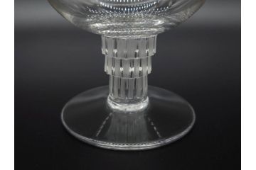 アンティーク　1950年代　ルネ・ラリック(R.LALIQUE)　バンブー(竹)　シンプルながらも洗練されたデザインに魅了されるグラス3客セット(ワイン、ゴブレット、コニャック、ブランデー、カクテル、クープ、シャンパン、シャンペン、ガラス)(R-074588)