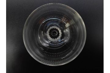 アンティーク　1950年代　ルネ・ラリック(R.LALIQUE)　バンブー(竹)　シンプルながらも洗練されたデザインに魅了されるグラス3客セット(ワイン、ゴブレット、コニャック、ブランデー、カクテル、クープ、シャンパン、シャンペン、ガラス)(R-074588)