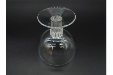 アンティーク　1950年代　ルネ・ラリック(R.LALIQUE)　バンブー(竹)　シンプルながらも洗練されたデザインに魅了されるグラス3客セット(ワイン、ゴブレット、コニャック、ブランデー、カクテル、クープ、シャンパン、シャンペン、ガラス)(R-074588)