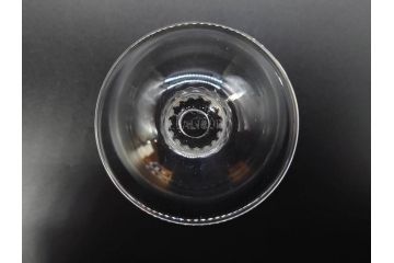 アンティーク　1950年代　ルネ・ラリック(R.LALIQUE)　バンブー(竹)　シンプルながらも洗練されたデザインに魅了されるグラス3客セット(ワイン、ゴブレット、コニャック、ブランデー、カクテル、クープ、シャンパン、シャンペン、ガラス)(R-074588)