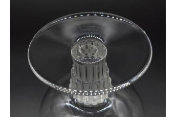 アンティーク　1950年代　ルネ・ラリック(R.LALIQUE)　バンブー(竹)　シンプルながらも洗練されたデザインに魅了されるグラス3客セット(ワイン、ゴブレット、コニャック、ブランデー、カクテル、クープ、シャンパン、シャンペン、ガラス)(R-074588)