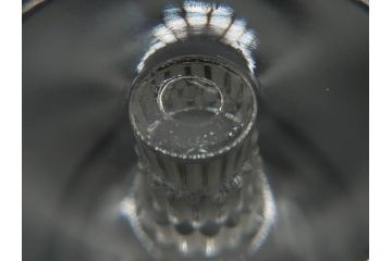 アンティーク　1950年代　ルネ・ラリック(R.LALIQUE)　バンブー(竹)　シンプルながらも洗練されたデザインに魅了されるグラス3客セット(ワイン、ゴブレット、コニャック、ブランデー、カクテル、クープ、シャンパン、シャンペン、ガラス)(R-074588)