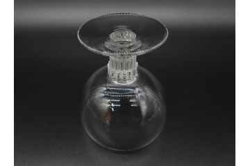 アンティーク　1950年代　ルネ・ラリック(R.LALIQUE)　バンブー(竹)　シンプルながらも洗練されたデザインに魅了されるグラス3客セット(ワイン、ゴブレット、コニャック、ブランデー、カクテル、クープ、シャンパン、シャンペン、ガラス)(R-074588)
