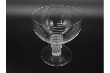 アンティーク　1950年代　ルネ・ラリック(R.LALIQUE)　バンブー(竹)　シンプルながらも洗練されたデザインに魅了されるグラス3客セット(ワイン、ゴブレット、コニャック、ブランデー、カクテル、クープ、シャンパン、シャンペン、ガラス)(R-074588)